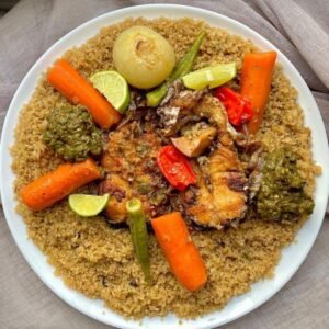 Riz Gras au Poisson Frit