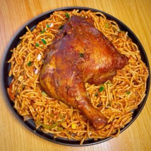 Spaghetti Sauté & Poulet Braisé